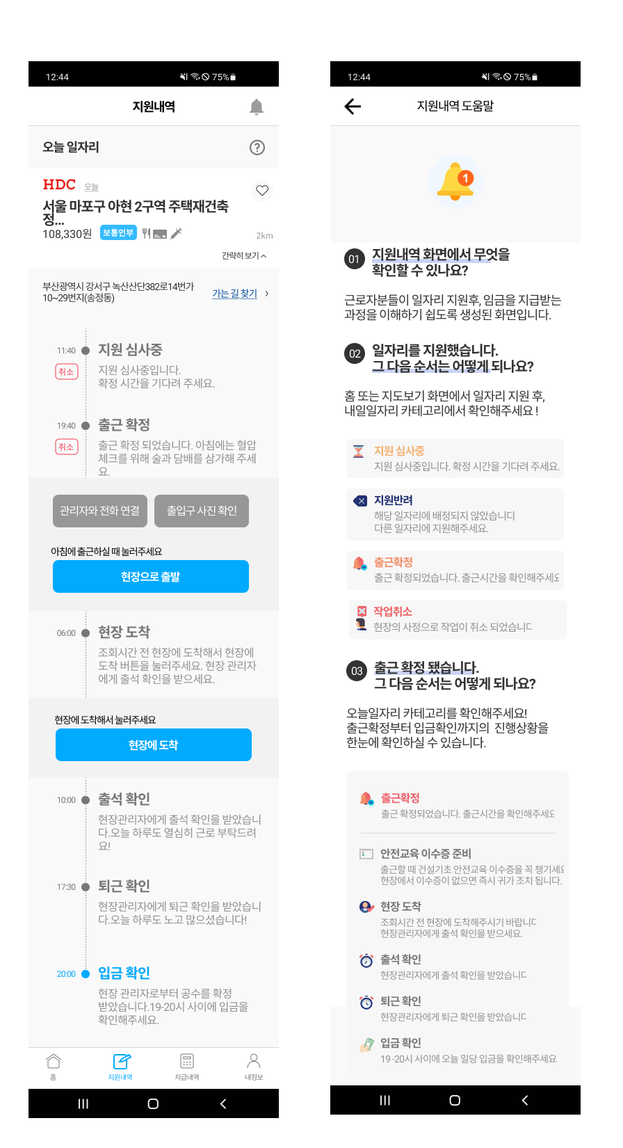 지원내역 타임라인